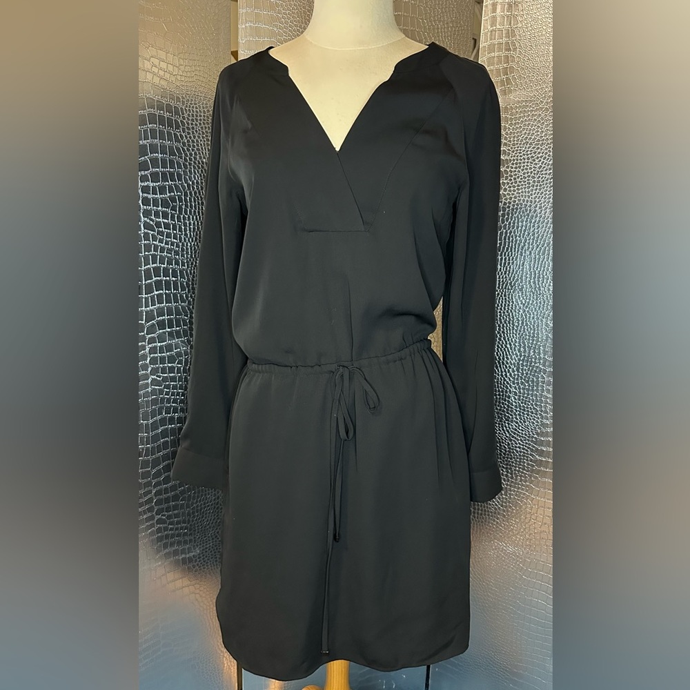 White House Black Market Classic Black Long Sleeve Short Dress